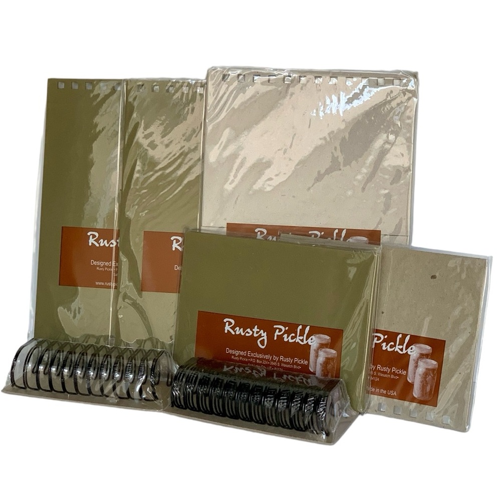 NEW! Lot/7 Rusty Pickle Journal Scrapbook Album Art Cover Supplies